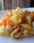 Макароны с курицей и тыквой
