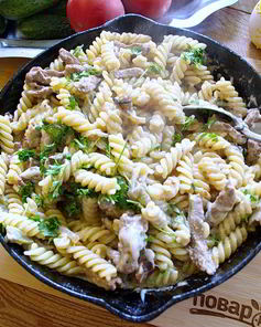 Макароны с мясом под сыром в духовке