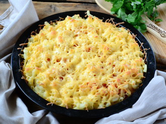 Рецепт макарон с сыром