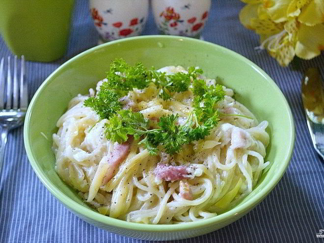 Рецепт пасты под соусом карбонара