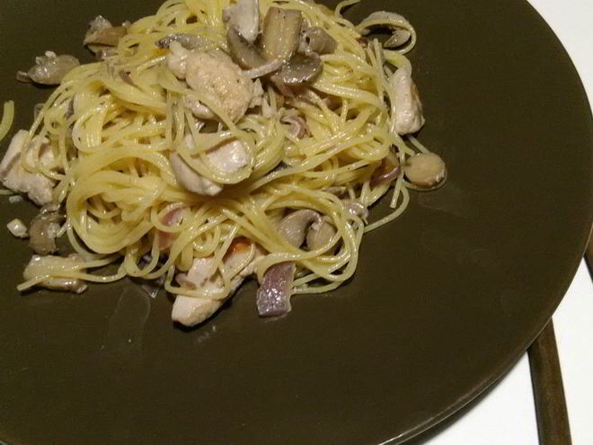 Рецепт пасты с курицей и грибами