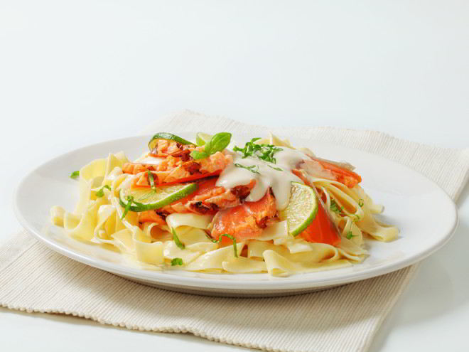 Рецепт пасты с лососем в сливочном соусе