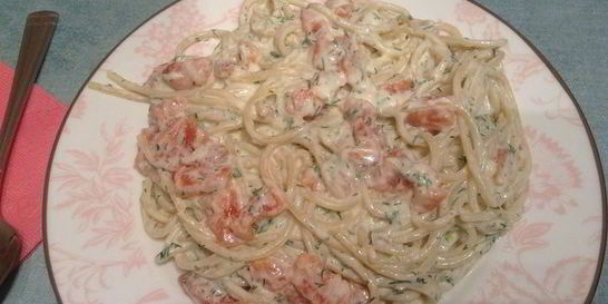 Паста с семгой и сливочным соусом