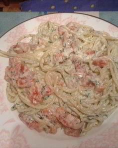 Паста с семгой и сливочным соусом