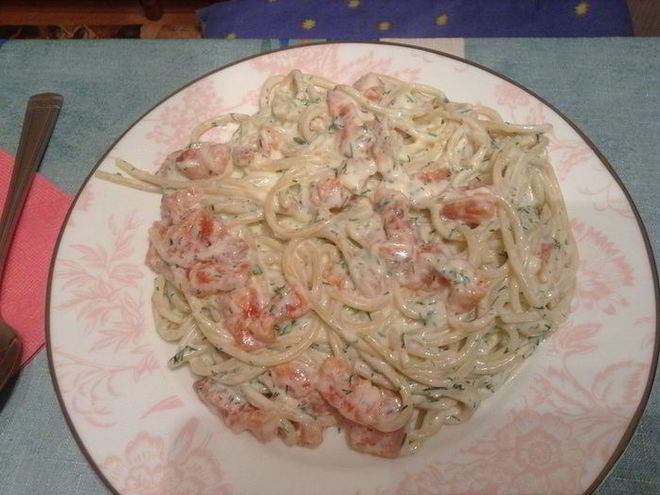 Рецепт пасты с семгой и сливочным соусом