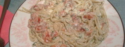 паста с семгой и сливочным соусом. Шаг 4