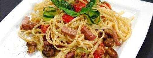 паста с шампиньонами и окороком. Шаг 36