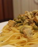 Паста с тофу и оливками