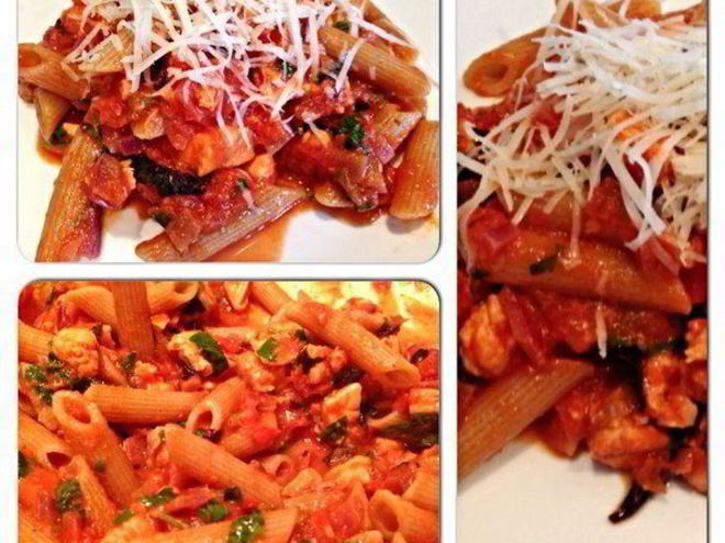 Рецепт пасты с томатами и лососем