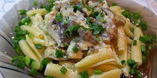 Паста с вешенками в сливочном соусе