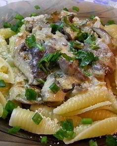 Паста с вешенками в сливочном соусе