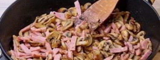 паста с ветчиной и грибами. Шаг 6