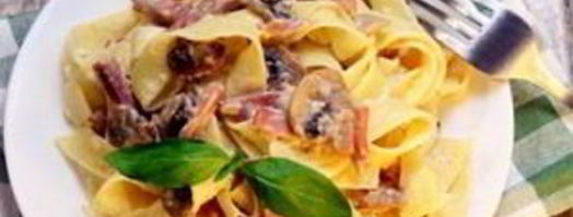 паста с ветчиной и грибами. Шаг 9