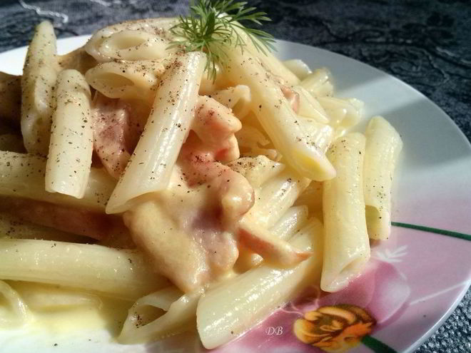 Рецепт пасты с ветчиной