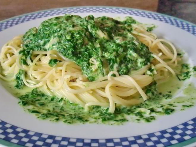 Рецепт пасты со шпинатом