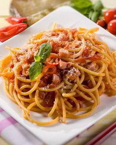 Спагетти Аматричана по-домашнему