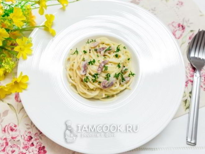 Рецепт спагетти с беконом