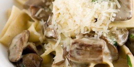 Спагетти с белыми грибами