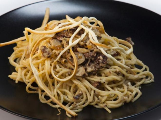 Рецепт спагетти с грибным болоньезе