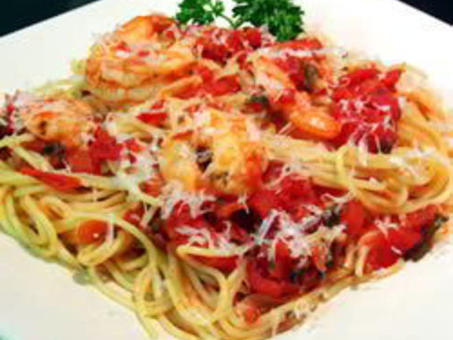 Рецепт спагетти с креветками и базиликом