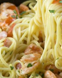 Спагетти с креветками