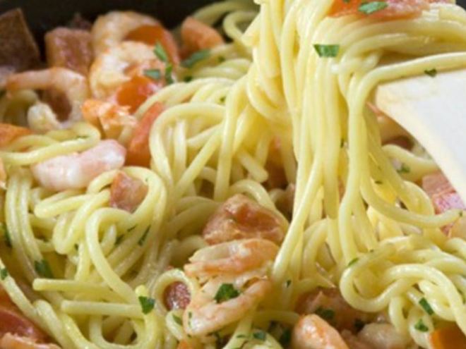 Рецепт спагетти с креветками