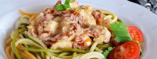 спагетти с курицей в сливочном соусе. Шаг 14