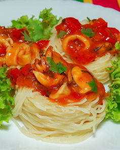 Спагетти с морепродуктами