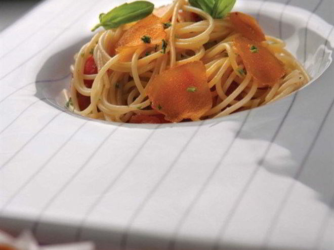 Рецепт спагетти с помидорами черри и боттаргой