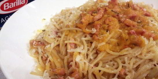 Спагетти с тыквенным соусом