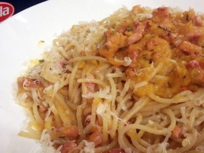 Рецепт спагетти с тыквенным соусом