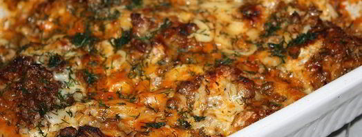 запеченные под сыром гнезда-спагетти с фаршем и грибами. Шаг 4