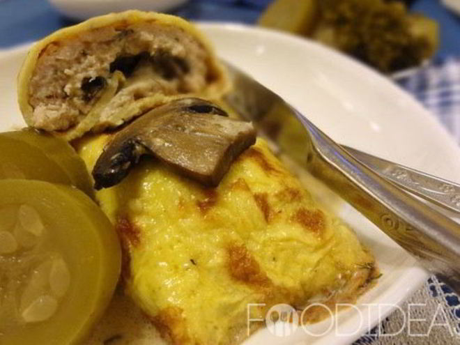 Рецепт бризоля с грибами