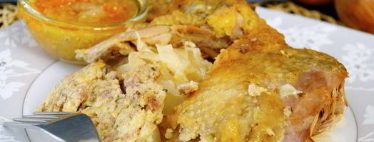 фаршированная цесарка с капустой. Шаг 13