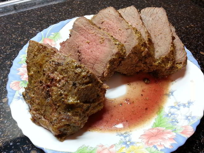 Рецепт говядины, запеченной с медом и горчицей