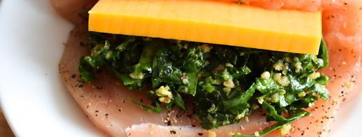 куриная грудка со шпинатом и сыром чеддер. Шаг 7