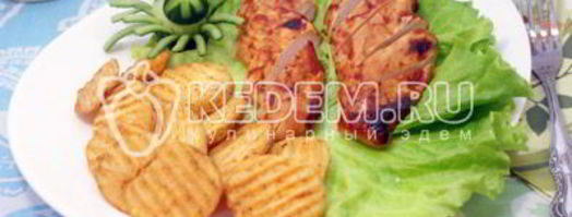 куриное филе с картофельными ломтиками. Шаг 7