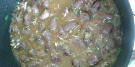 Куриные сердечки фаршированные