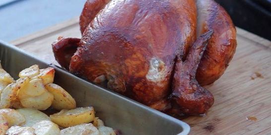 Курица на вертеле в рассоле