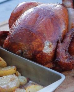 Курица на вертеле в рассоле