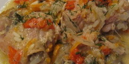 Курица с овощами в казане