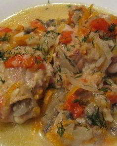 Курица с овощами в казане