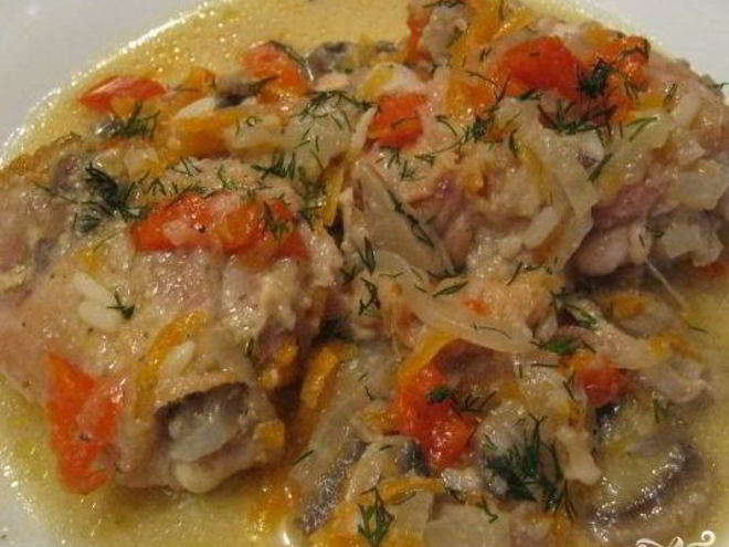 Рецепт курицы с овощами в казане