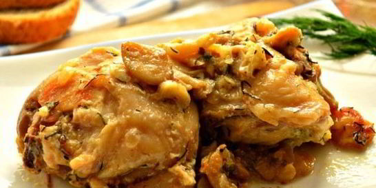 Курица с вешенками