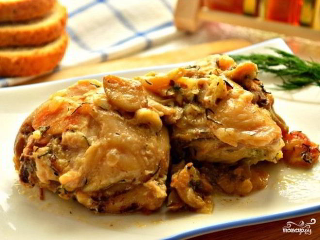 Рецепт курицы с вешенками
