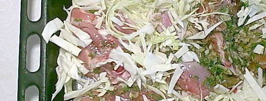 курица со свежей капустой в духовке. Шаг 7