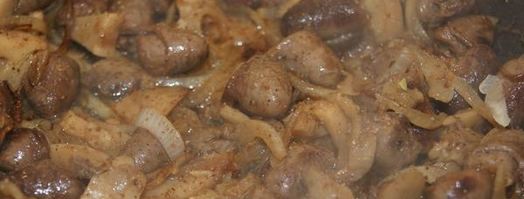 лапша с грибами и куриными сердечками. Шаг 4