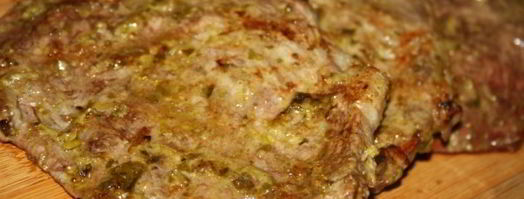 мраморная говядина в соусе песто на решетке на мангале. Шаг 6