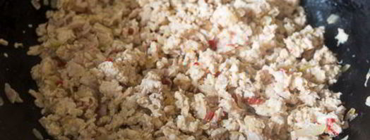 рубленая курица с грибами и рисом. Шаг 10