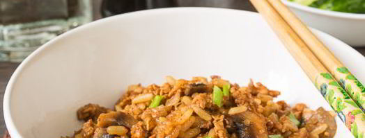 рубленая курица с грибами и рисом. Шаг 15